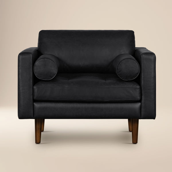 Napa Leather Lounge Chair | Onyx Black | Single
