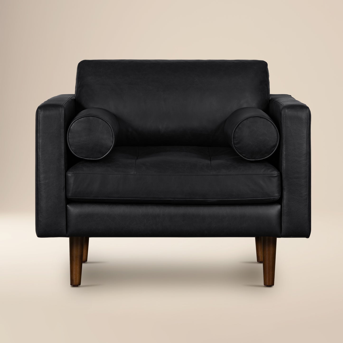 Napa Leather Lounge Chair | Onyx Black | Single