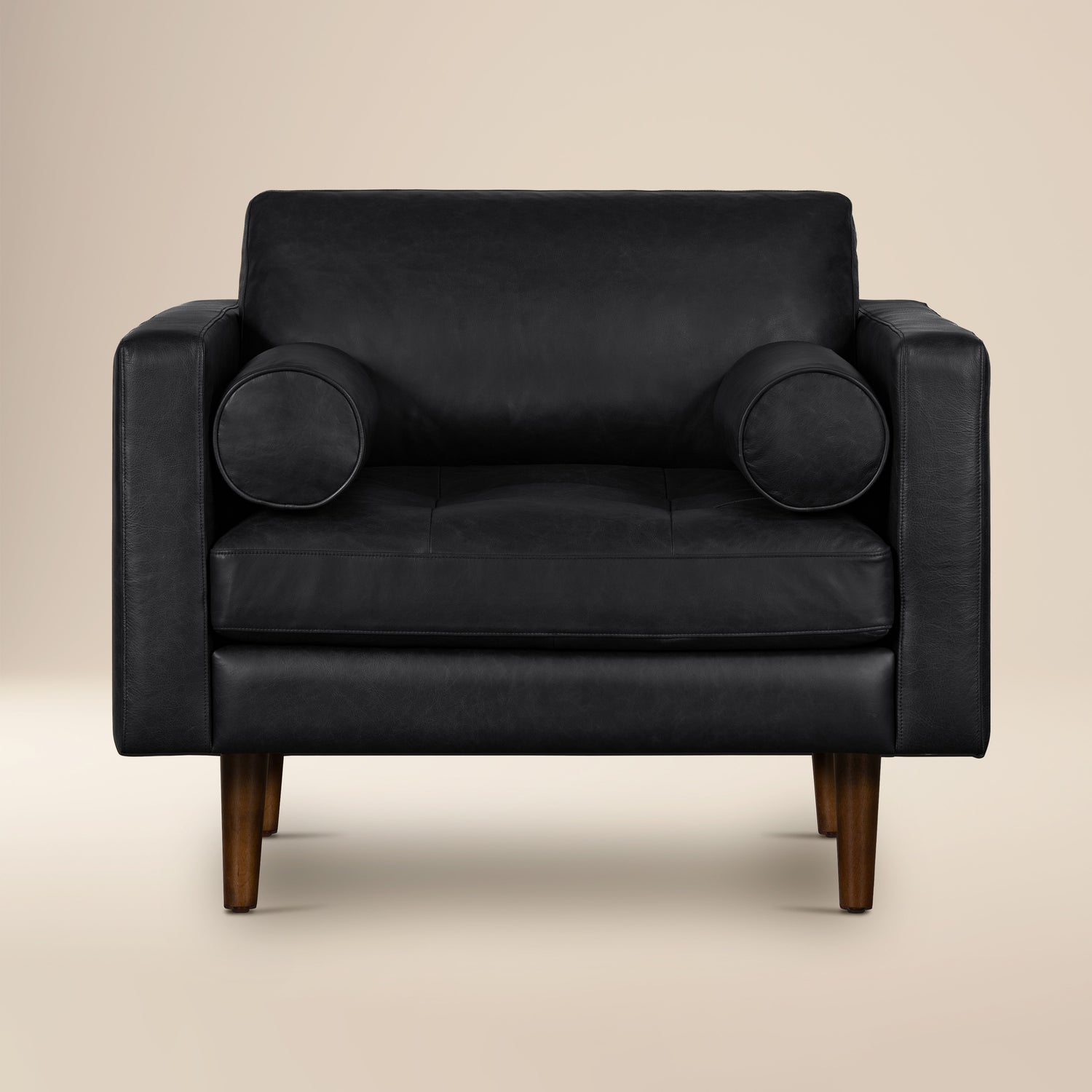 Napa Leather Lounge Chair | Onyx Black | Single 