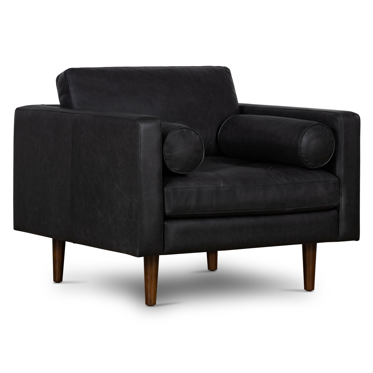 Napa Leather Lounge Chair | Onyx Black | Single 