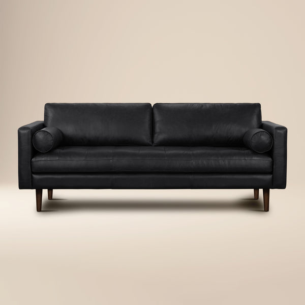 Napa 88.5” Leather Sofa | Onyx Black