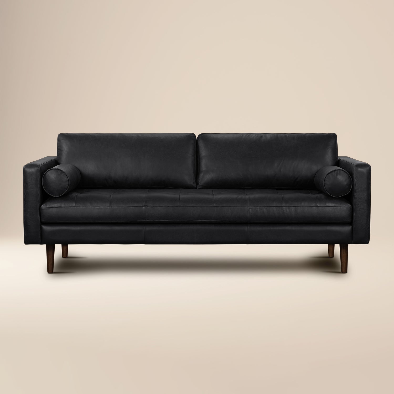 Napa 88.5” Leather Sofa | Onyx Black 
