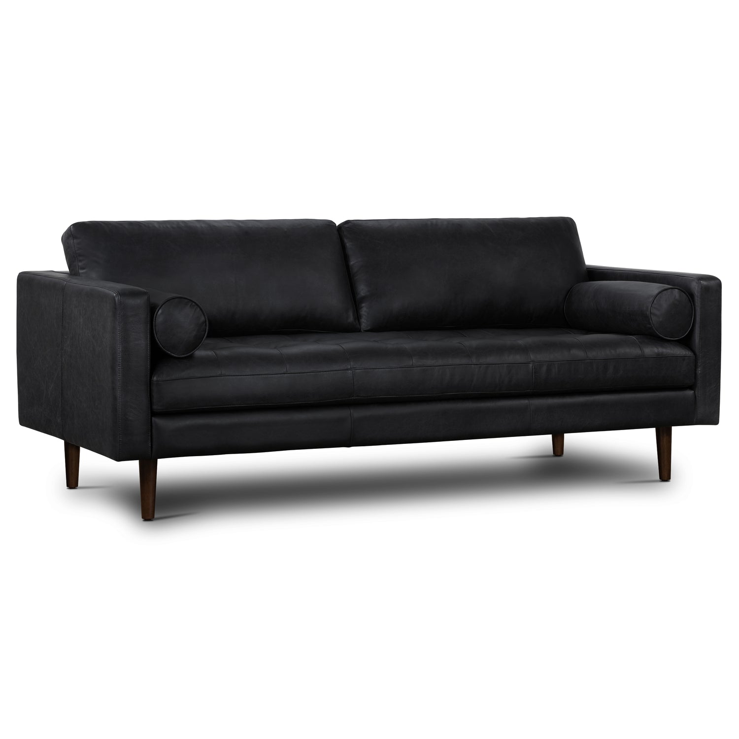Napa 88.5” Leather Sofa | Onyx Black 