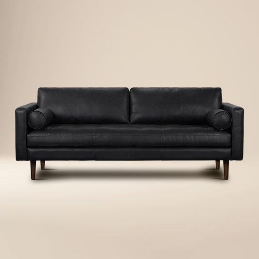 Napa 88.5” Leather Sofa | Onyx Black