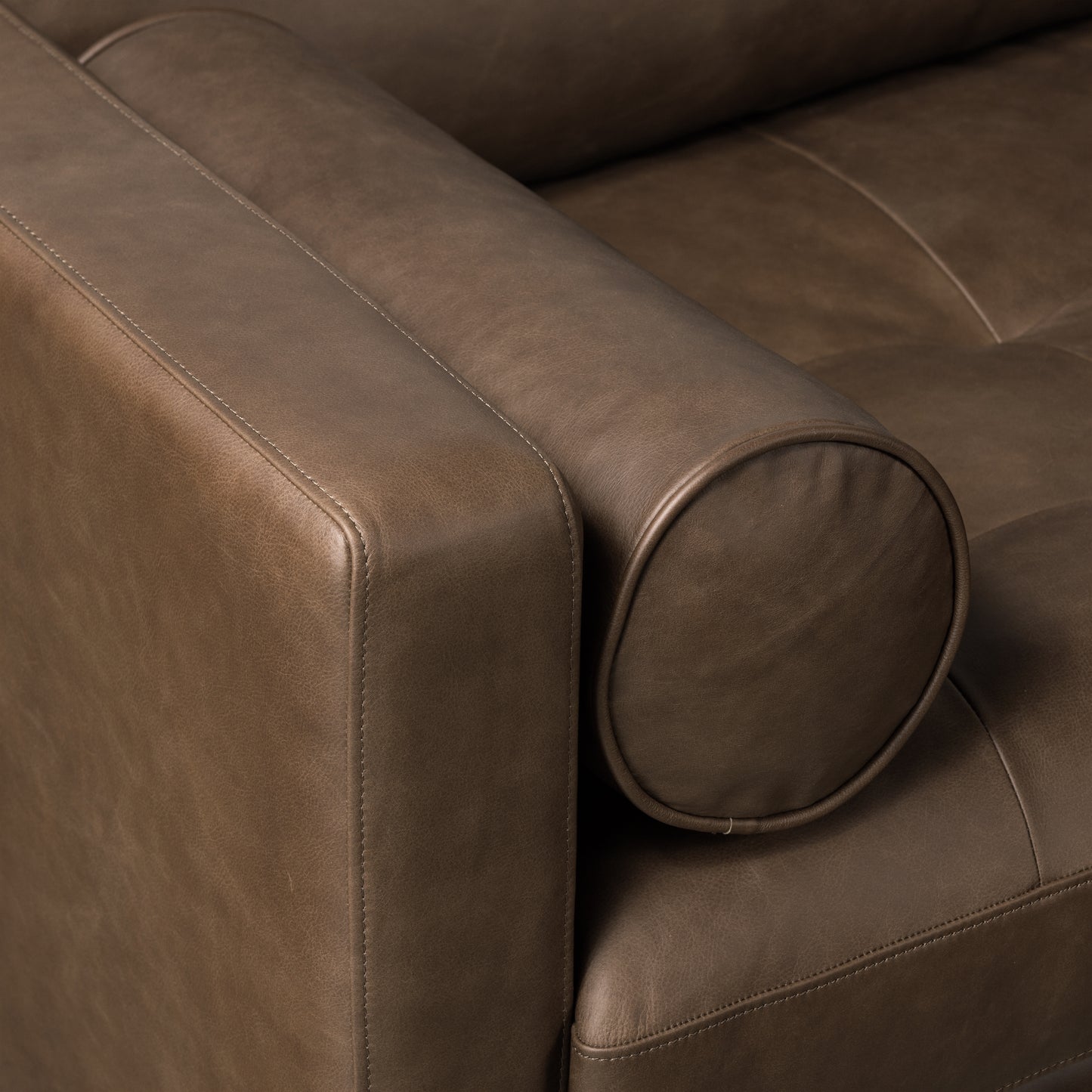 Napa 88.5” Leather Sofa | Cocoa Brown