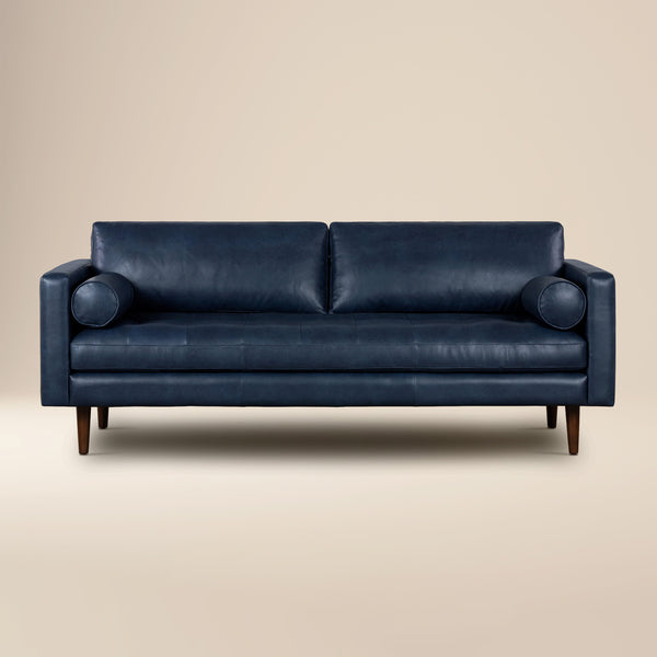 Napa 88.5” Leather Sofa | Midnight Blue
