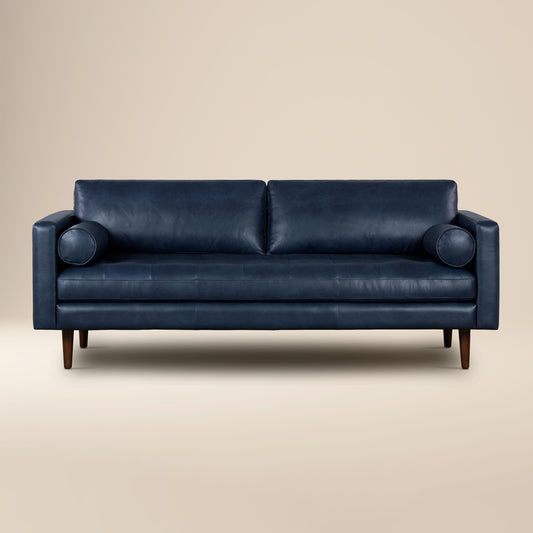 Napa 88.5” Leather Sofa | Midnight Blue