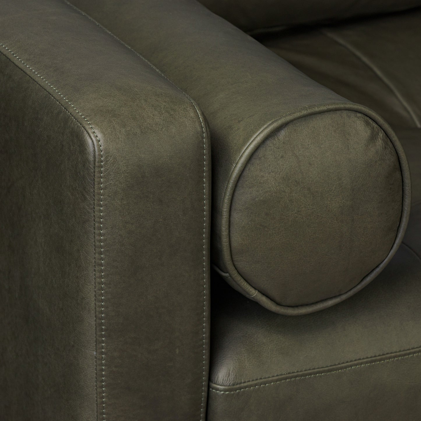 Napa 88.5” Leather Sofa | Olivine Green