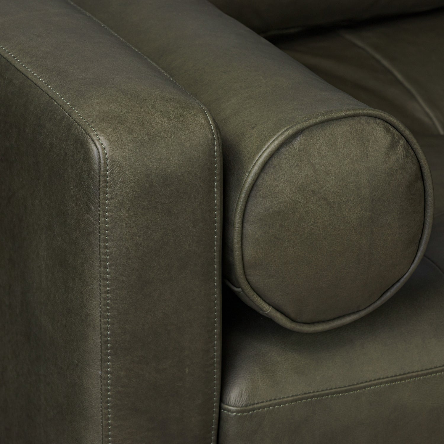 Napa 88.5” Leather Sofa | Olivine Green 