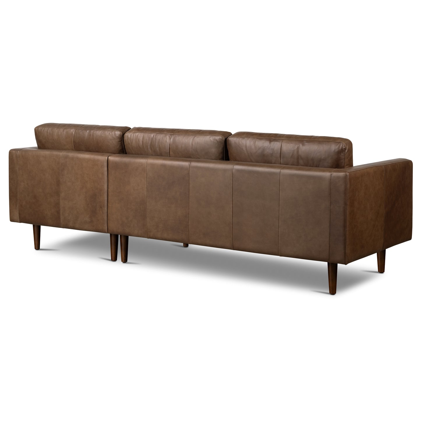 Napa 104.5" Leather Right-Facing Sectional Sofa | Cocoa Brown