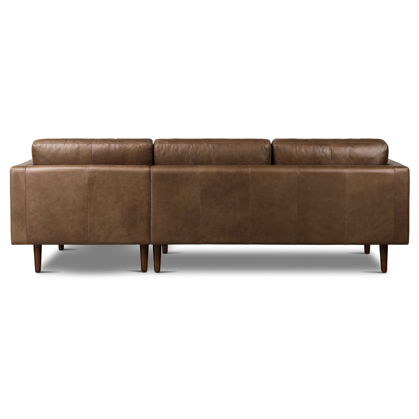Napa 104.5" Leather Right-Facing Sectional Sofa | Cocoa Brown