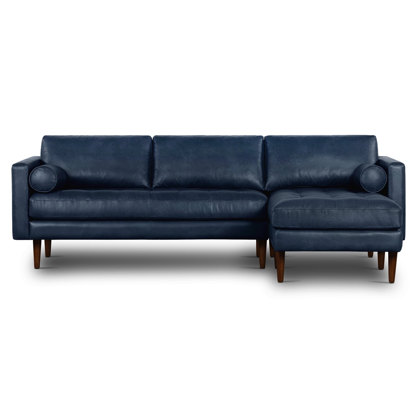 Napa 104.5" Leather Right-Facing Sectional Sofa | Midnight Blue