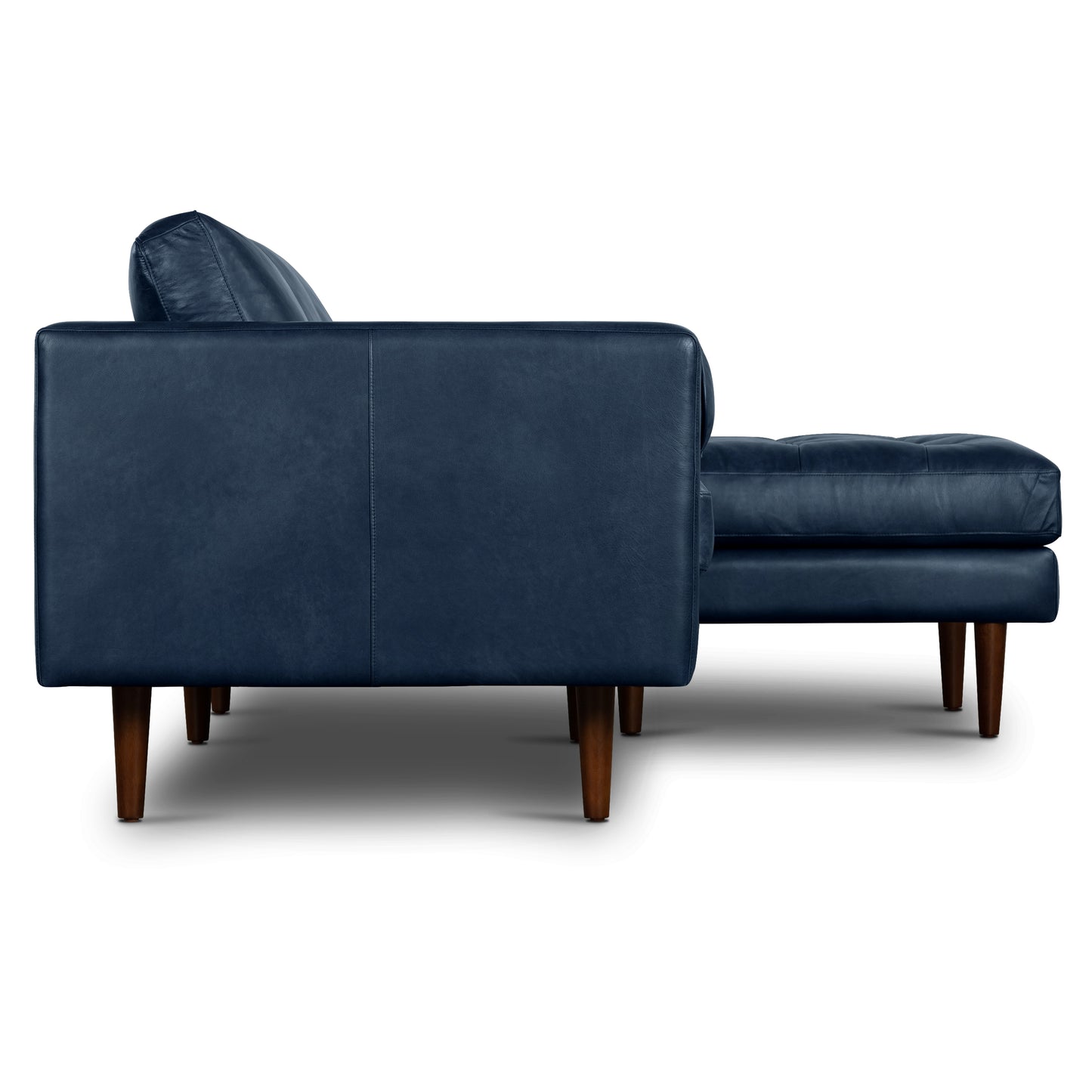 Napa 104.5" Leather Right-Facing Sectional Sofa | Midnight Blue
