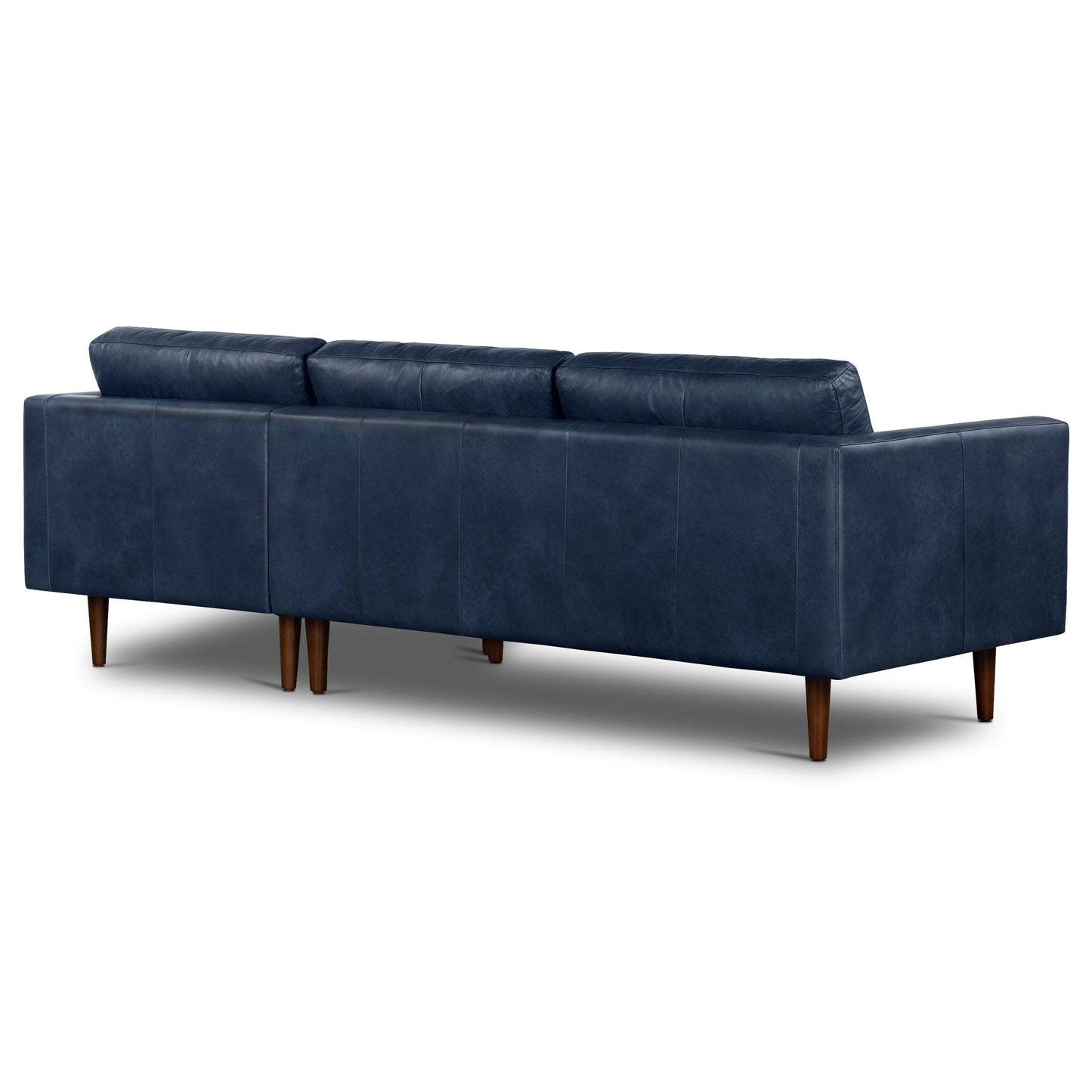 Napa 104.5" Leather Right-Facing Sectional Sofa | Midnight Blue