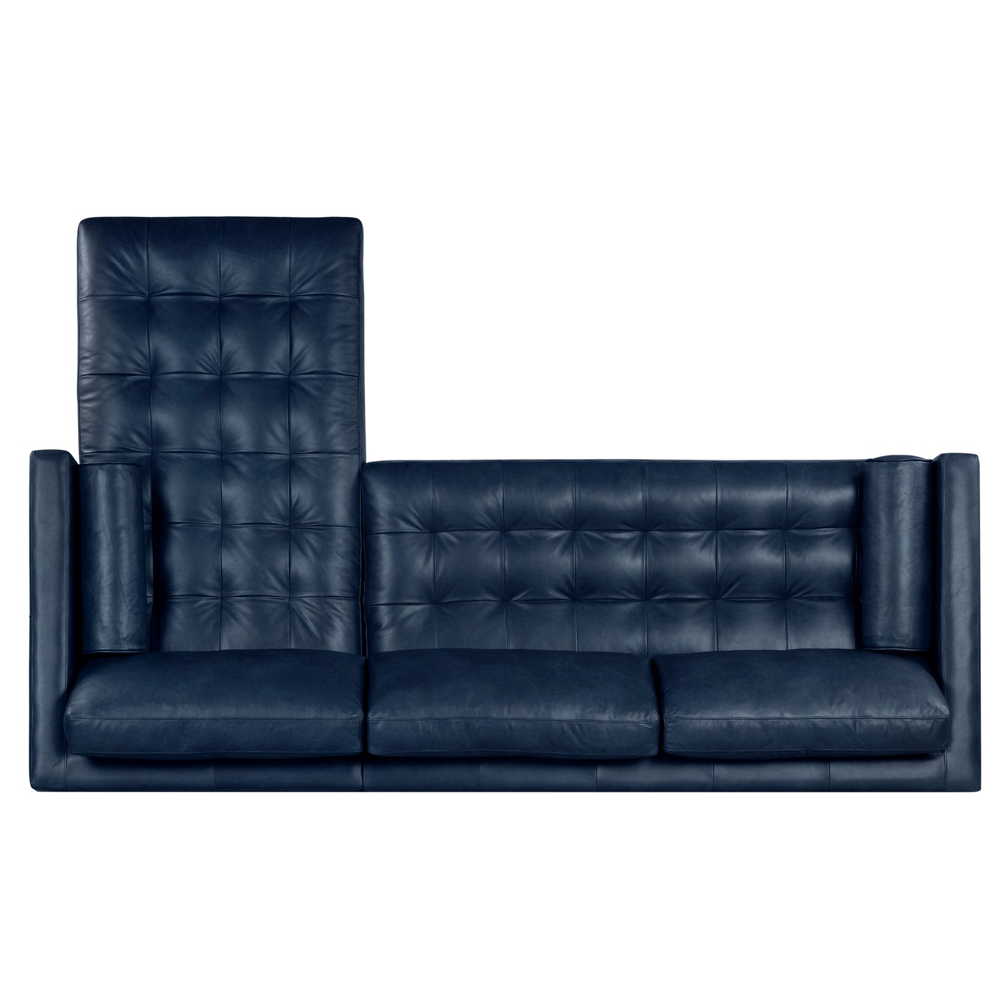 Napa 104.5" Leather Right-Facing Sectional Sofa | Midnight Blue