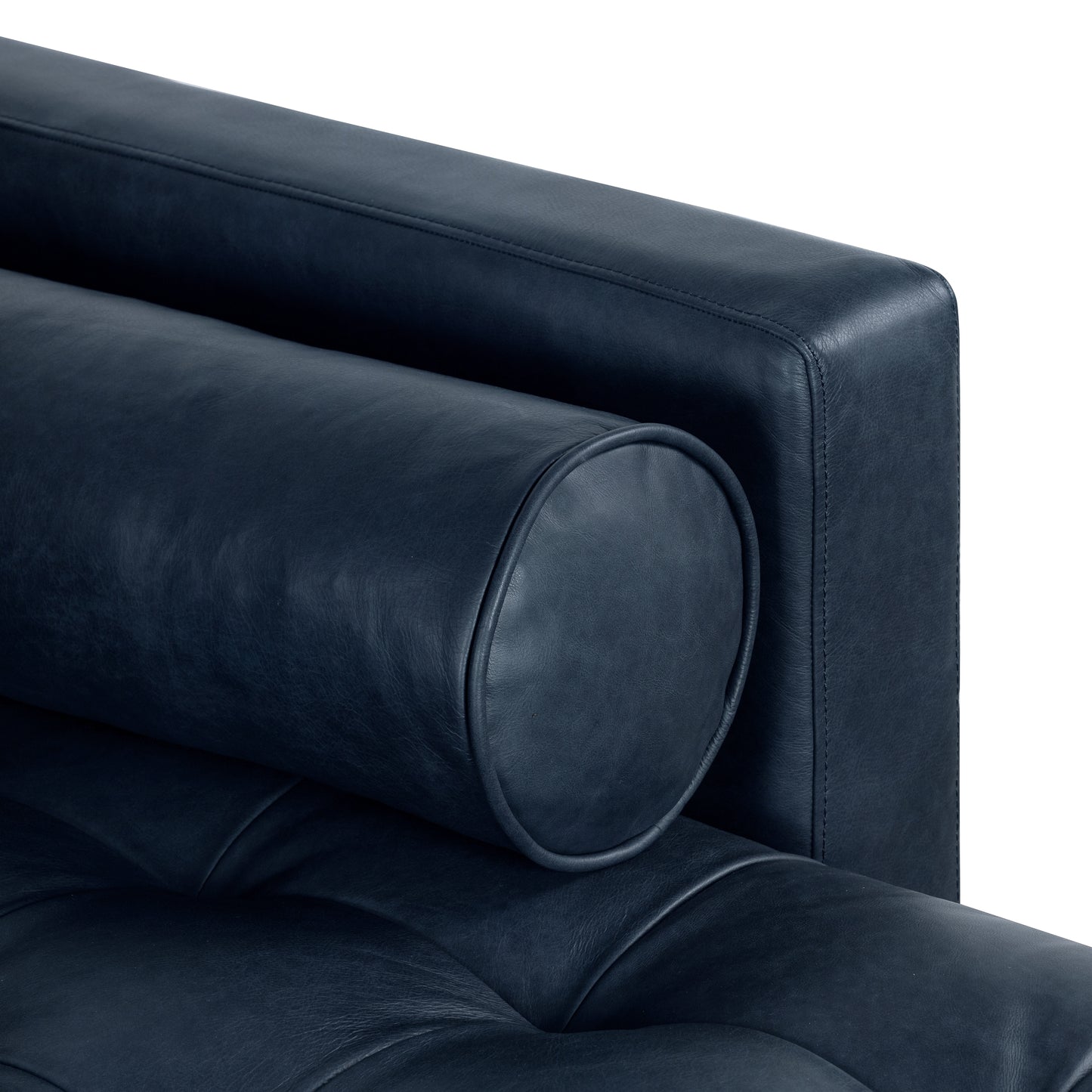 Napa 104.5" Leather Right-Facing Sectional Sofa | Midnight Blue