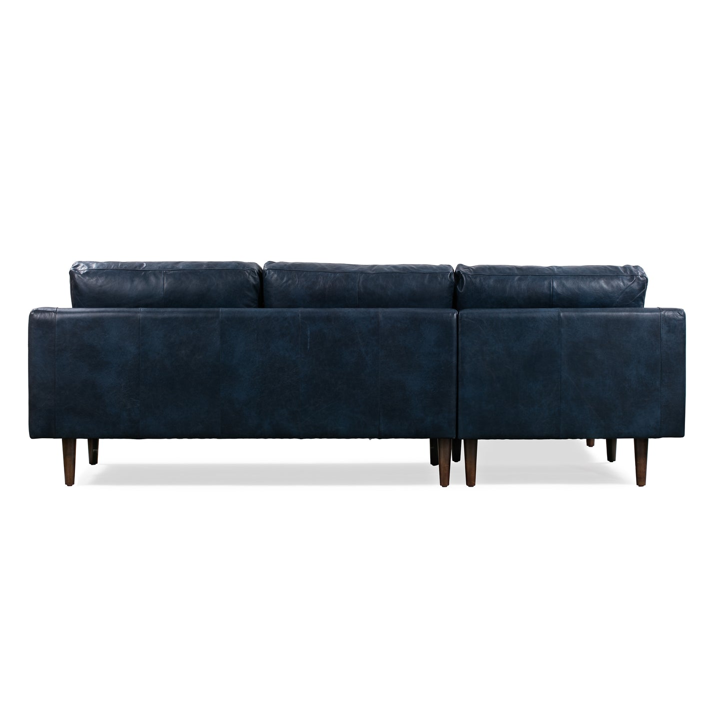 Napa 104.5" Leather Left-Facing Sectional Sofa | Midnight Blue