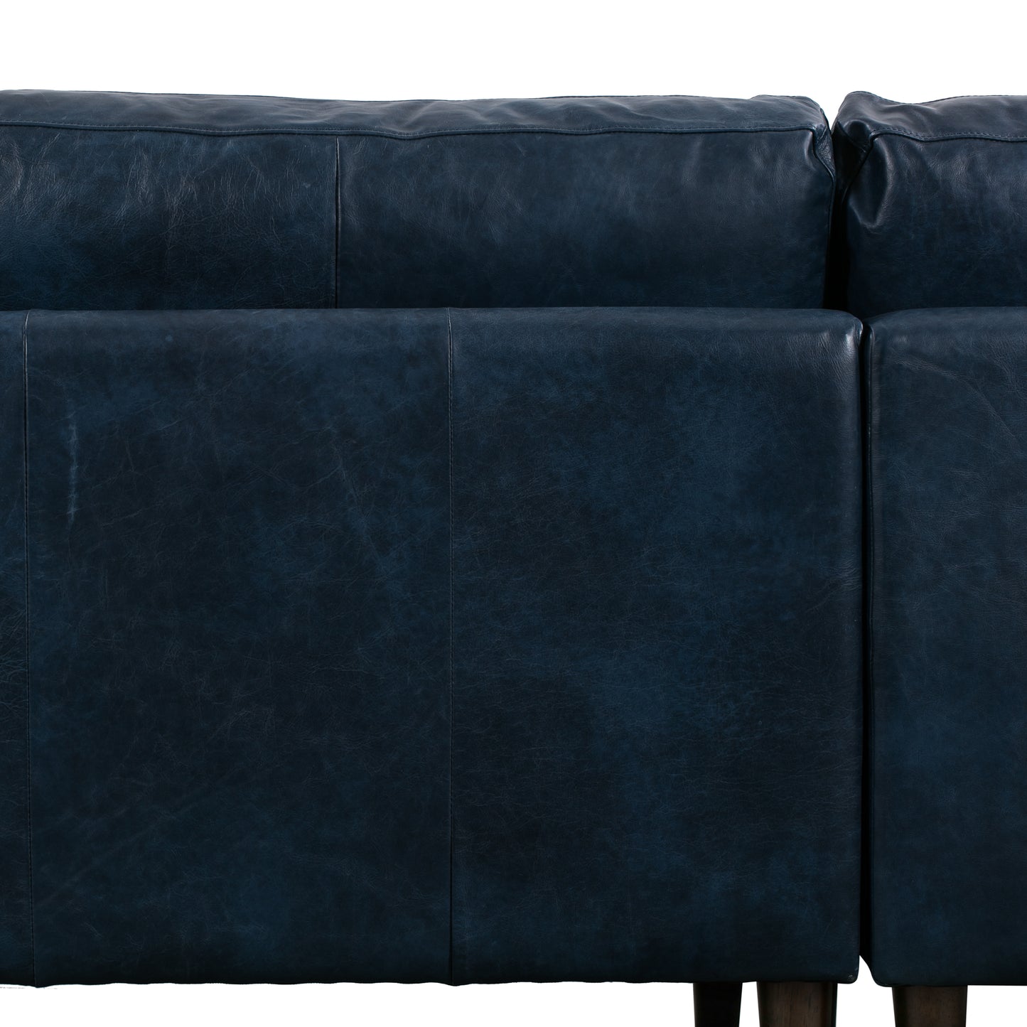 Napa 104.5" Leather Left-Facing Sectional Sofa | Midnight Blue