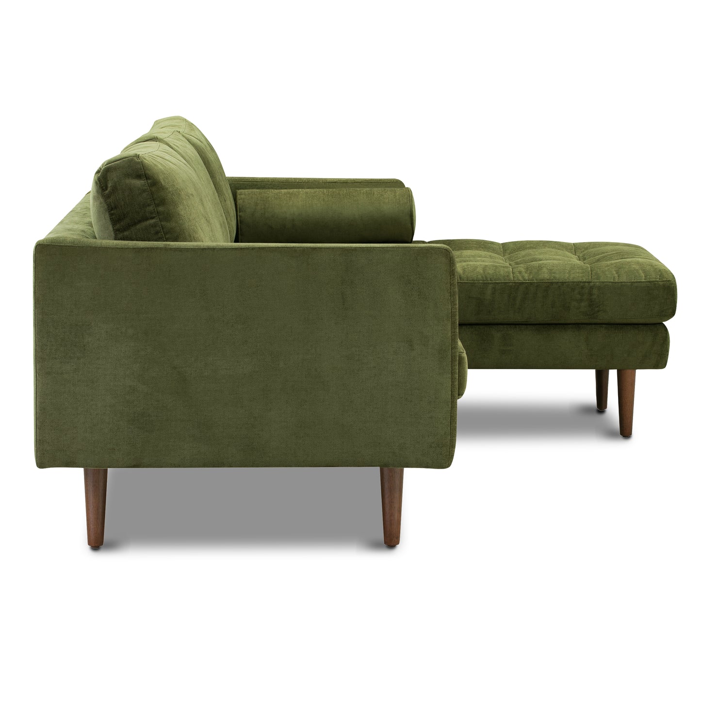 Napa Velvet Right-Facing Sectional Sofa | Distressed Green