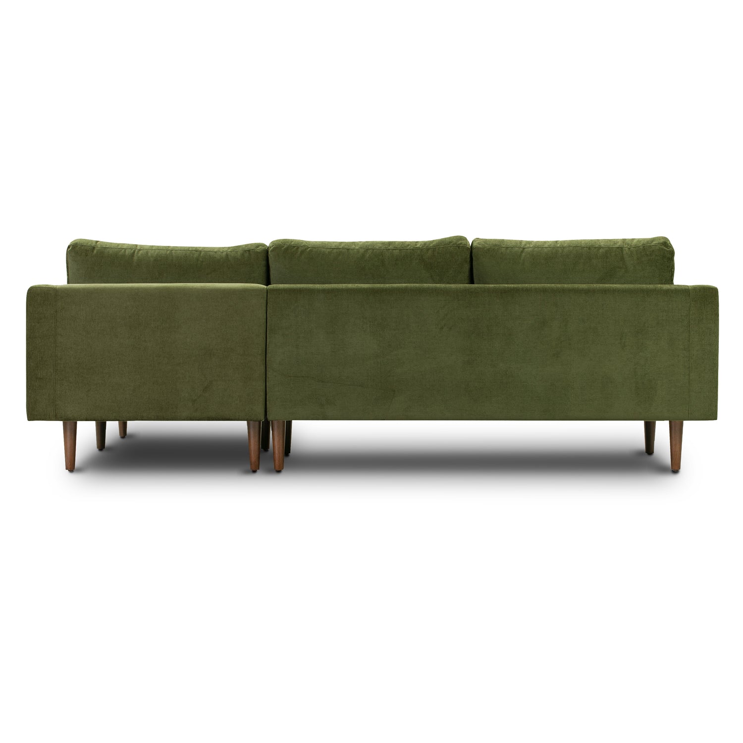 Napa Velvet Right-Facing Sectional Sofa | Distressed Green 