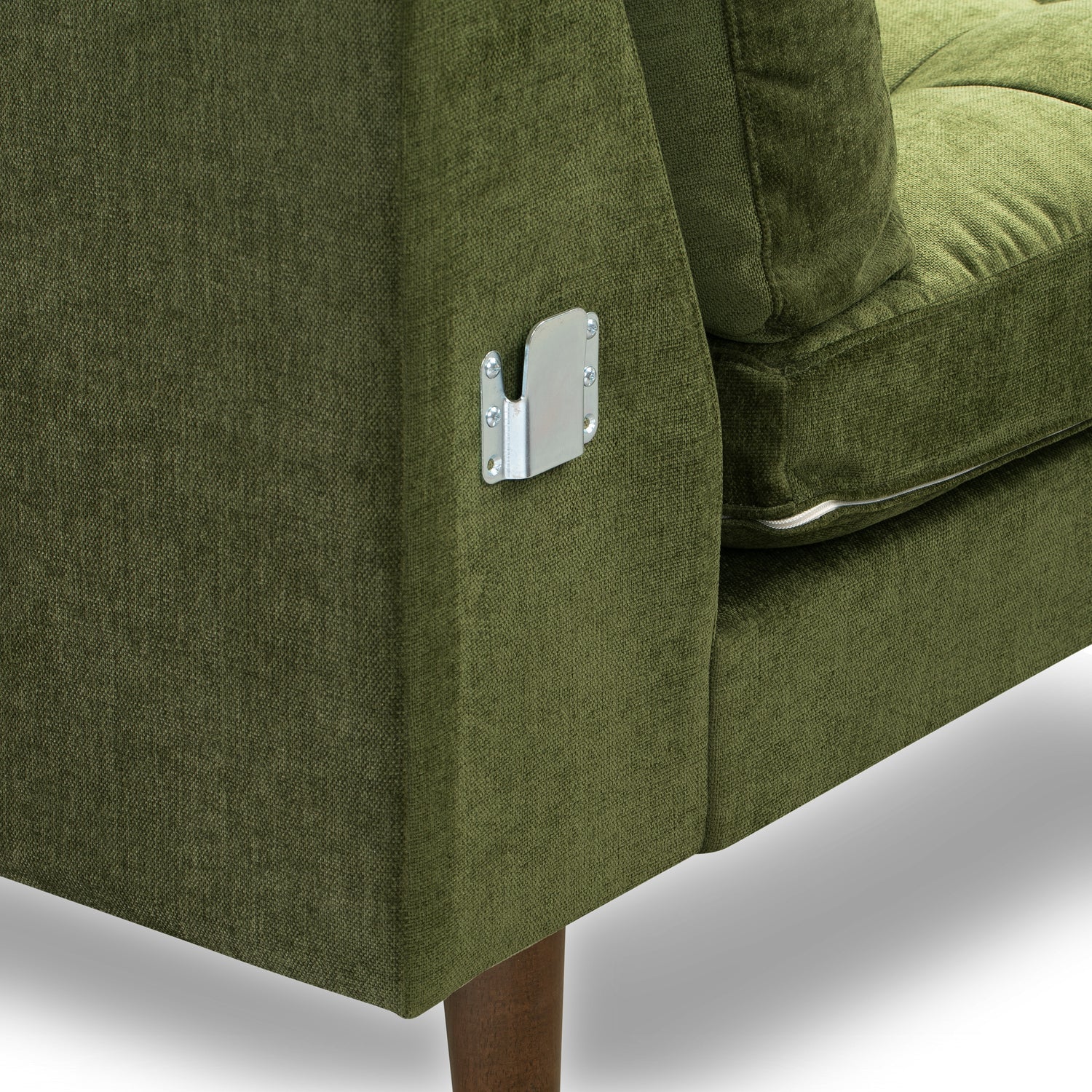 Napa Velvet Right-Facing Sectional Sofa | Distressed Green 