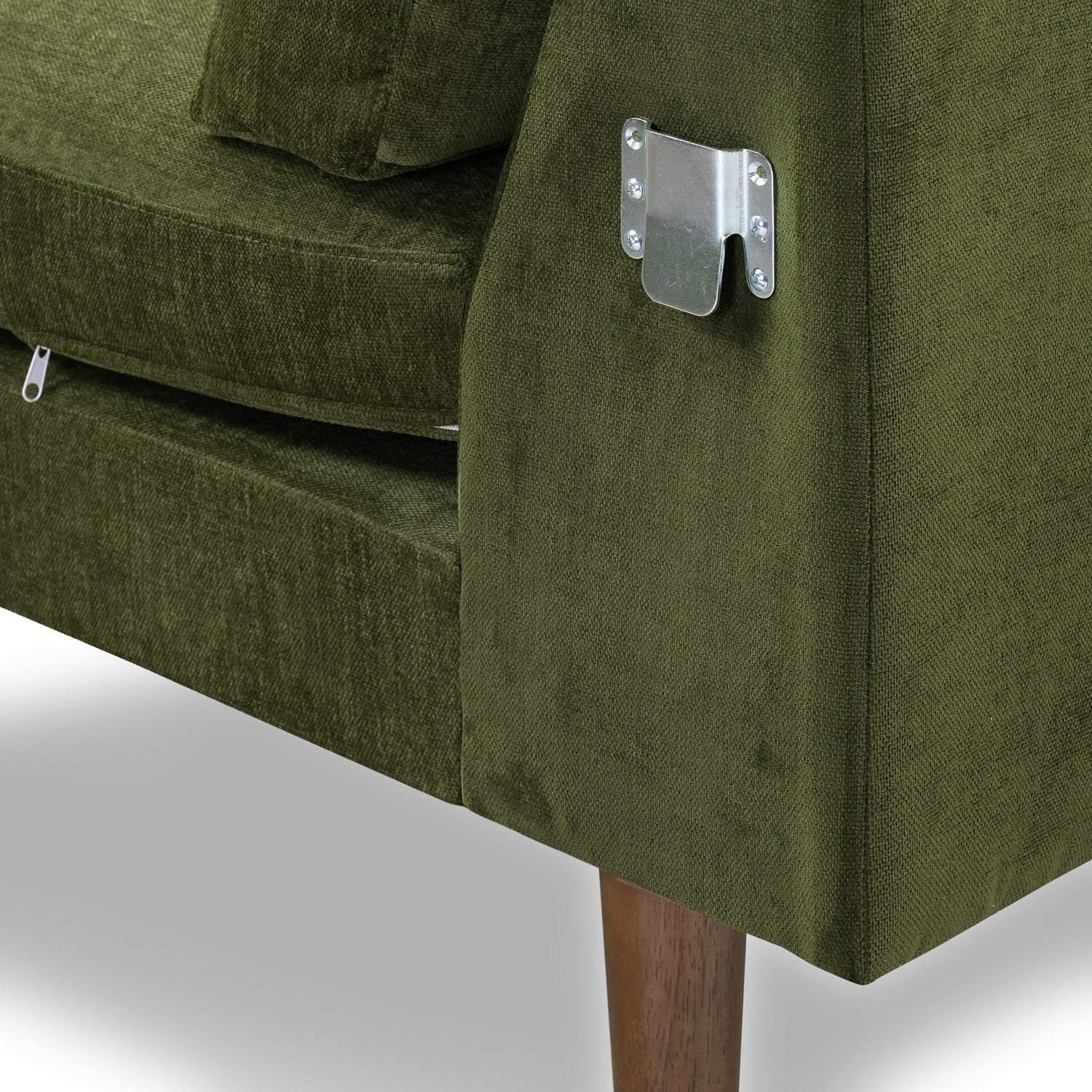Napa Velvet Right-Facing Sectional Sofa | Distressed Green 