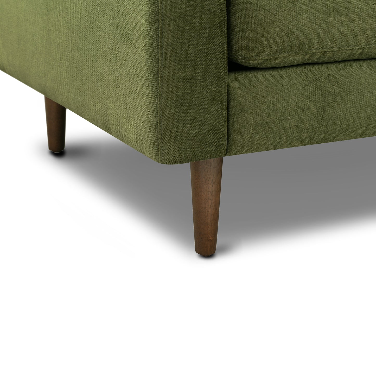 Napa Velvet Right-Facing Sectional Sofa | Distressed Green