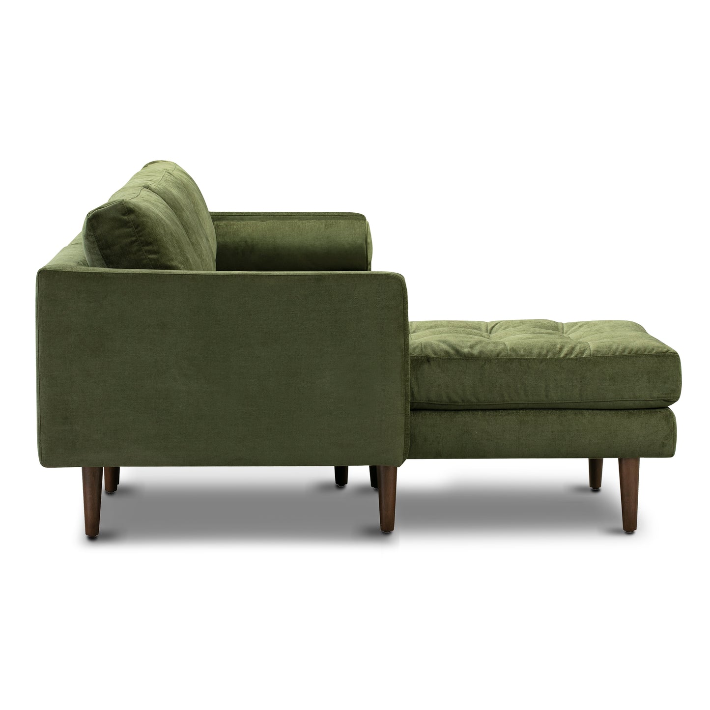 Napa Velvet Left-Facing Sectional Sofa | Distressed Green