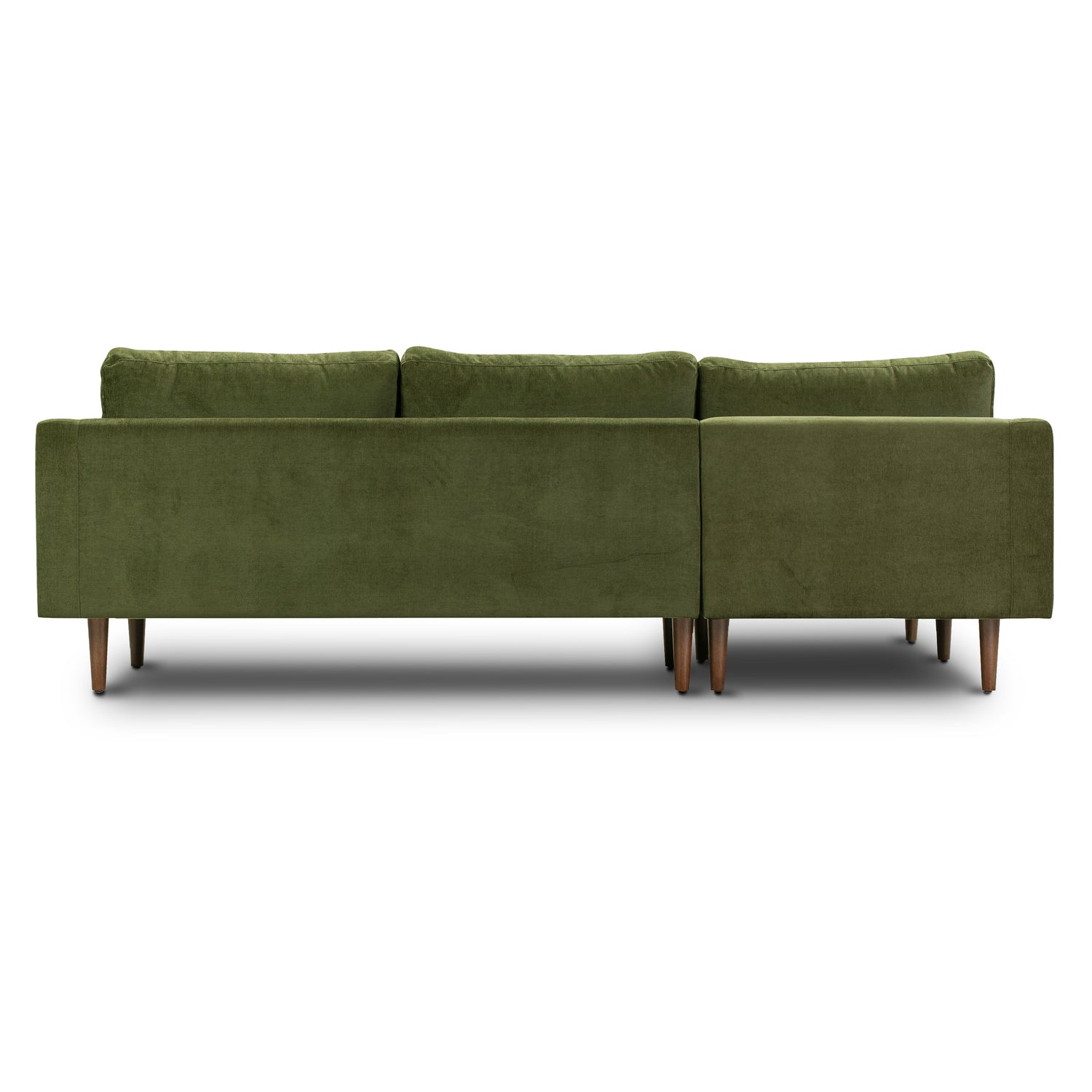 Napa Velvet Left-Facing Sectional Sofa | Distressed Green 