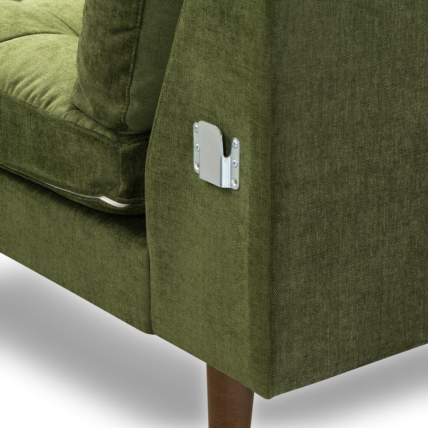 Napa Velvet Left-Facing Sectional Sofa | Distressed Green