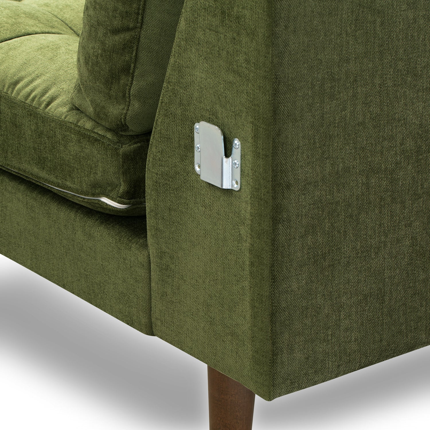 Napa Velvet Left-Facing Sectional Sofa | Distressed Green 