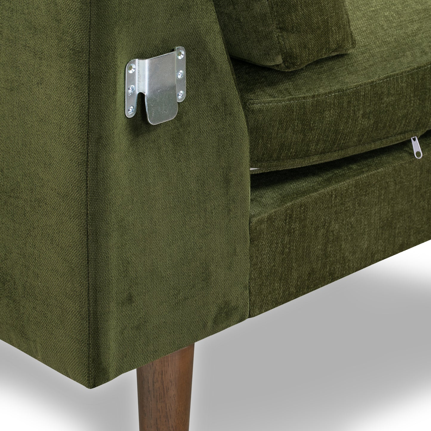 Napa Velvet Left-Facing Sectional Sofa | Distressed Green