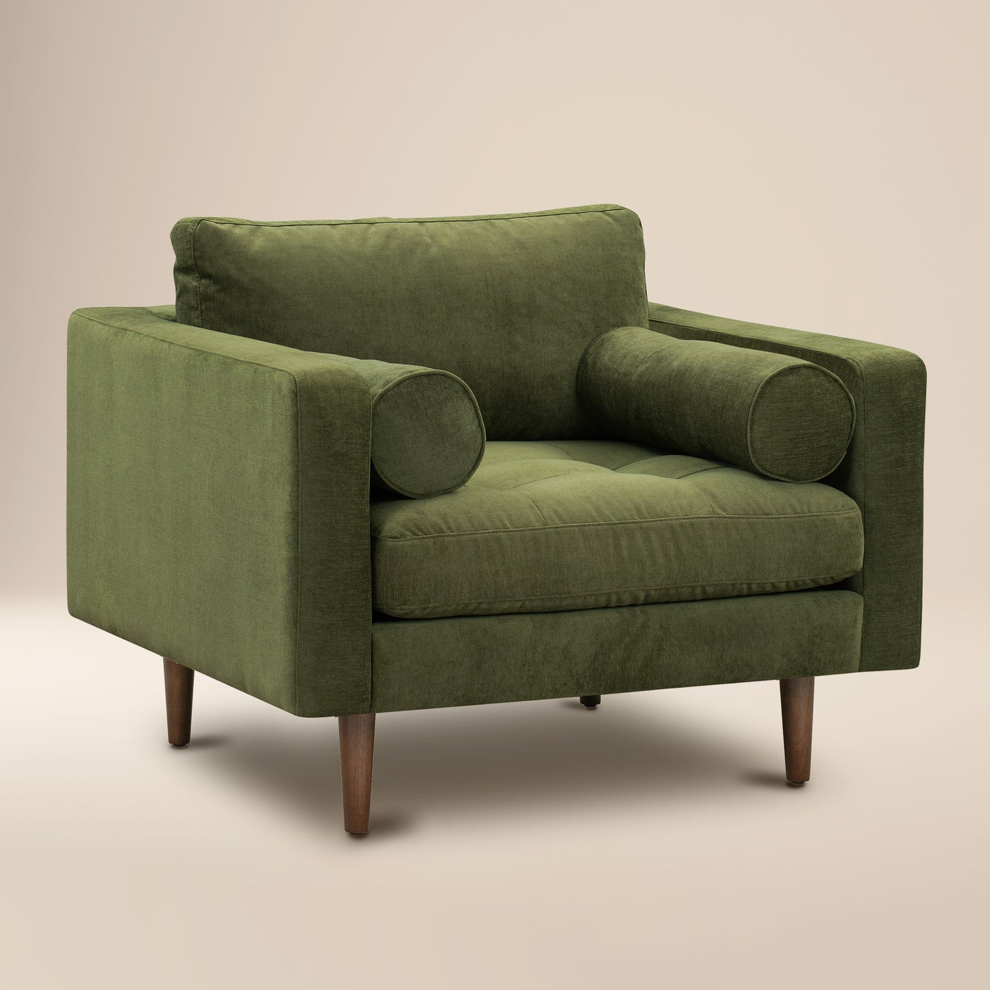 Napa Velvet Lounge Chair | Distressed Green | Single