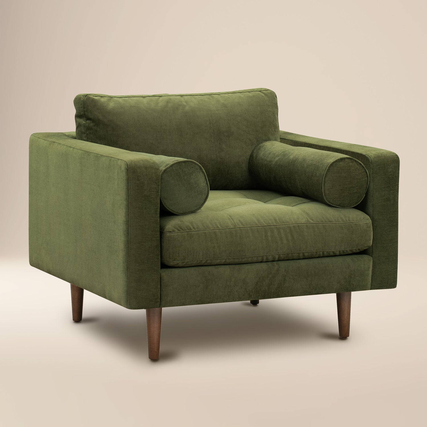 Napa Velvet Lounge Chair | Distressed Green | Single 