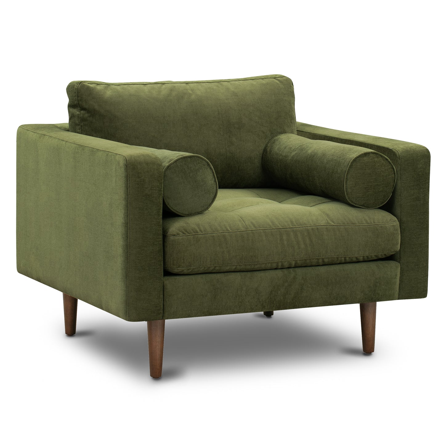Napa Velvet Lounge Chair | Distressed Green | Single