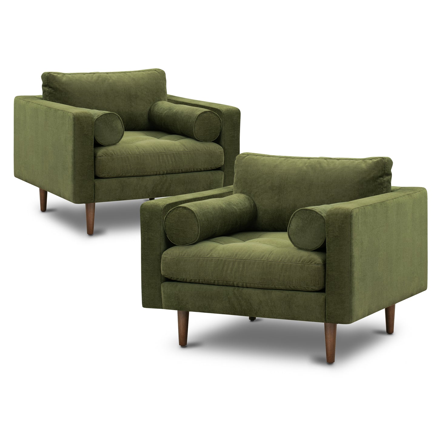 Napa Velvet Lounge Chair | Distressed Green | Set of 2