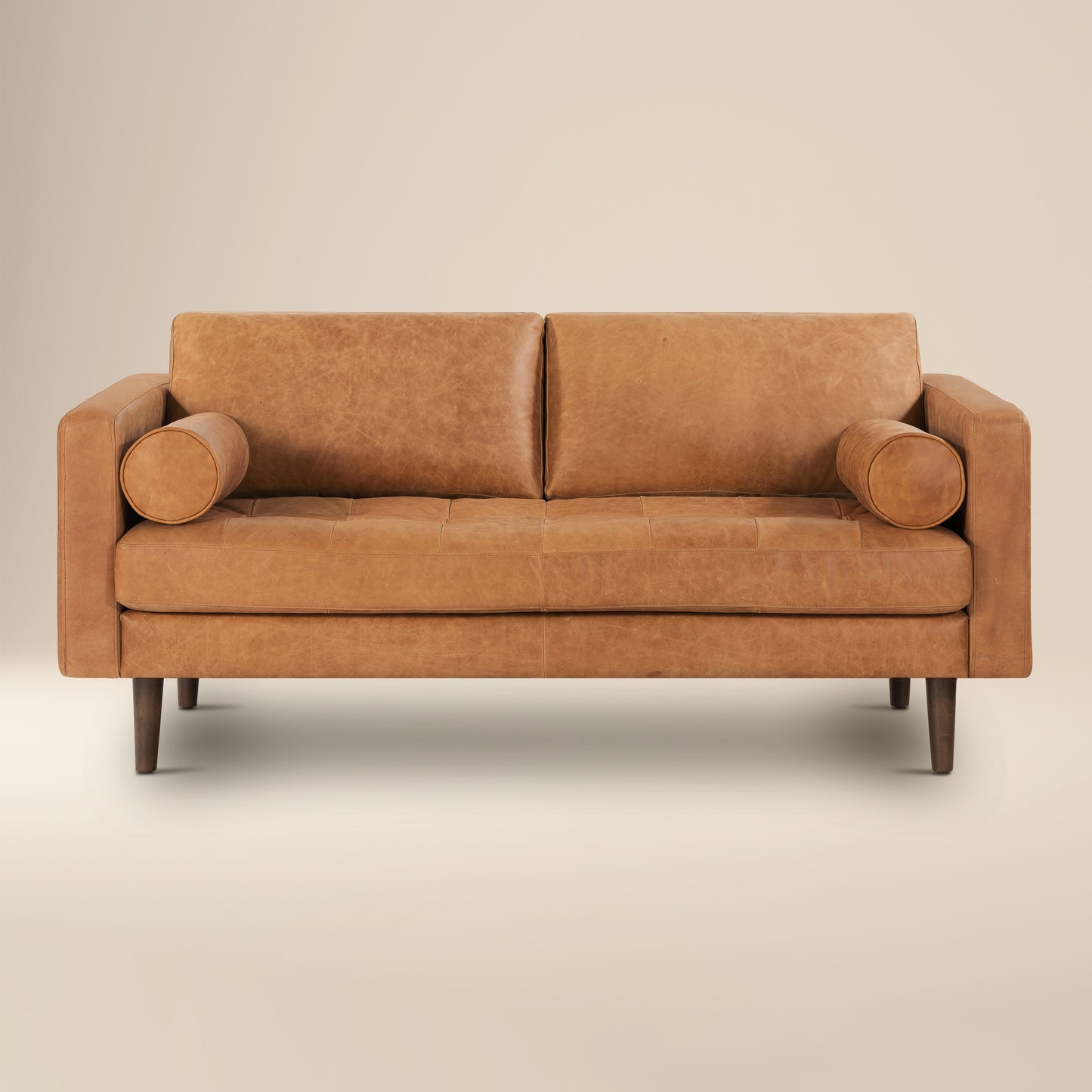 Napa 72" Leather Apartment Sofa | Cognac Tan
