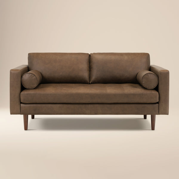 Napa 72" Leather Apartment Sofa | Cocoa Brown