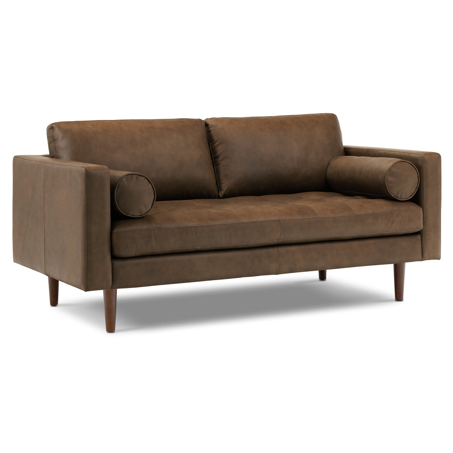 Napa 72" Leather Apartment Sofa | Cocoa Brown