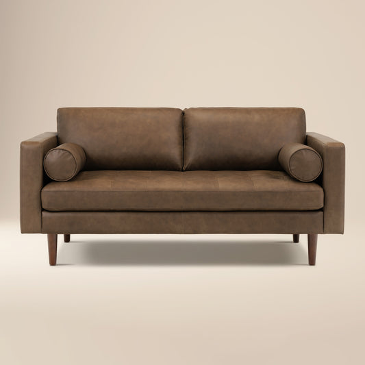 Napa 72" Leather Apartment Sofa | Cocoa Brown