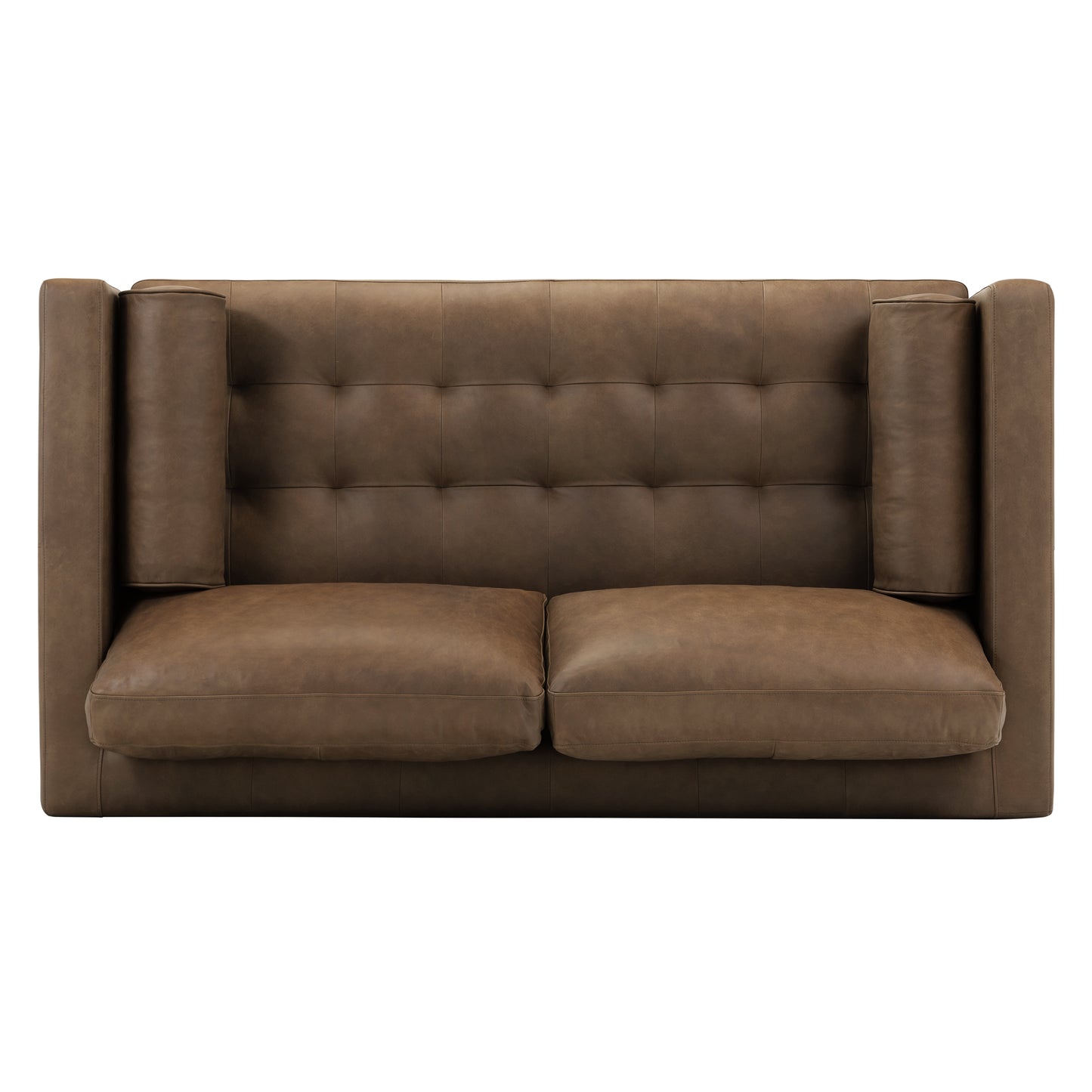 Napa 72" Leather Apartment Sofa | Cocoa Brown
