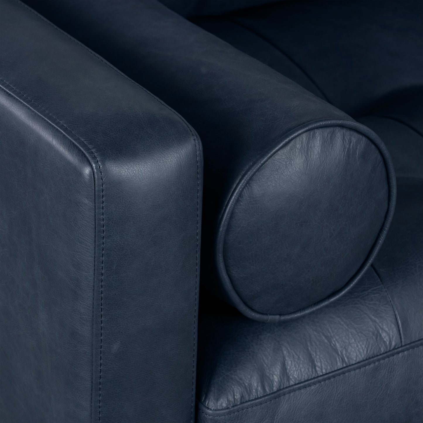 Napa 72" Leather Apartment Sofa | Midnight Blue