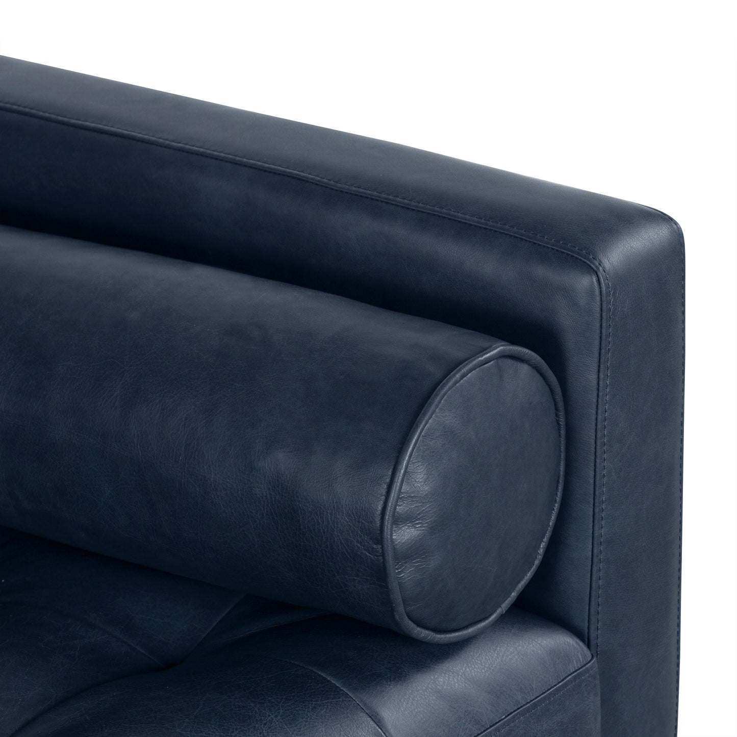 Napa 72" Leather Apartment Sofa | Midnight Blue