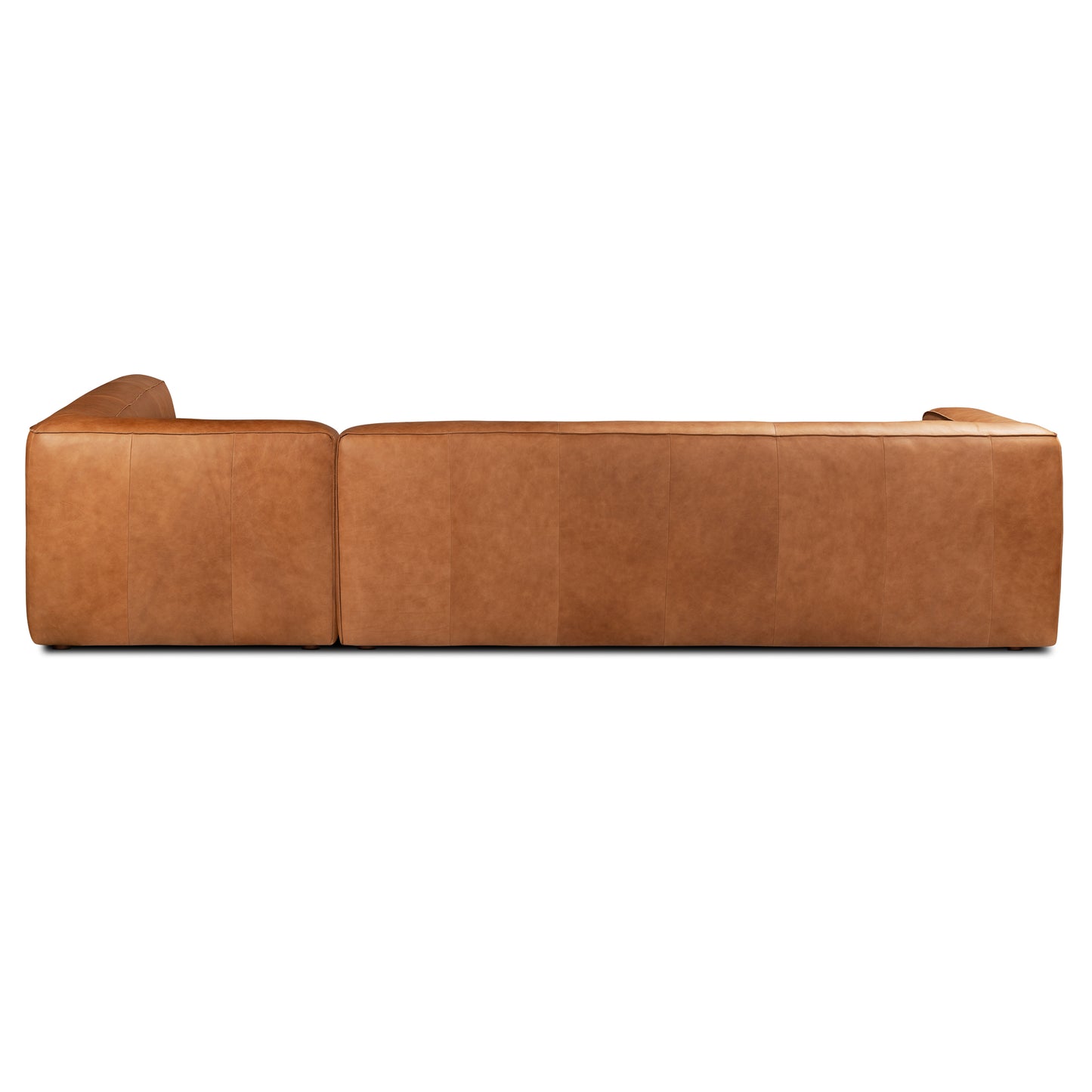 Piazza 123.5" Leather L-Shaped Corner Sectional Sofa | Saddle Tan