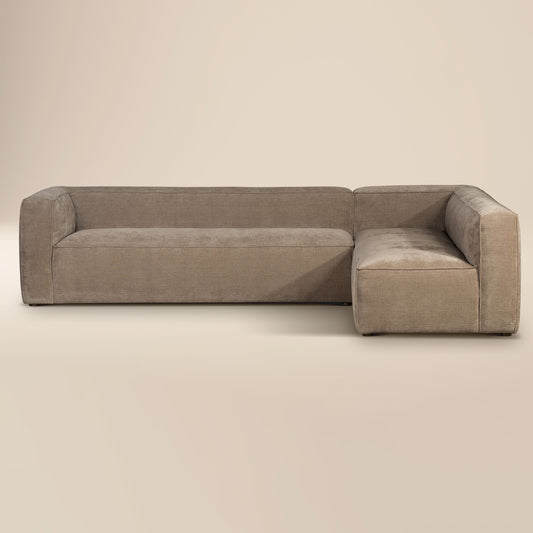 Piazza 124.5" L-Shaped Sectional | Clove Brown