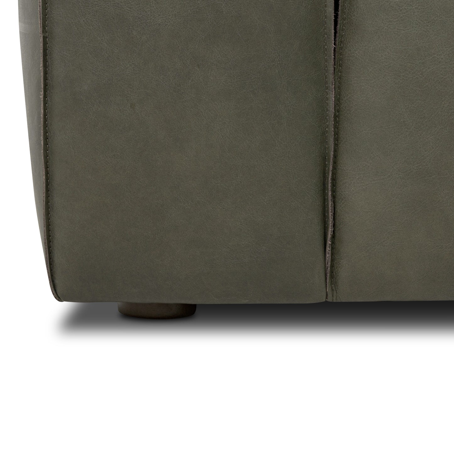 Piazza 123.5" Leather L-Shaped Corner Sectional Sofa | Olivine Green
