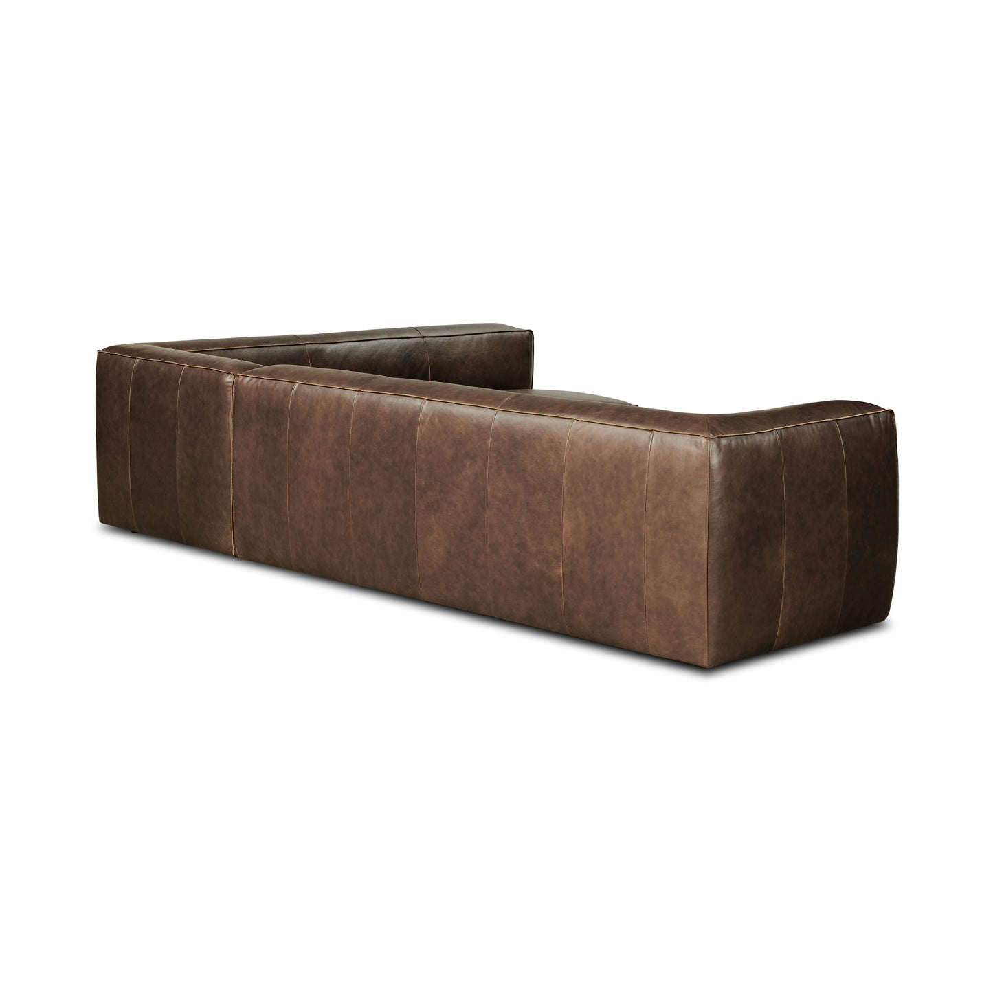Piazza 124.5" Leather L-Shaped Sectional Sofa | Reserve Brown