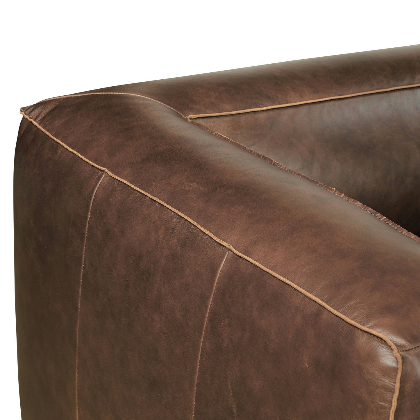 Piazza 124.5" Leather L-Shaped Sectional Sofa | Reserve Brown