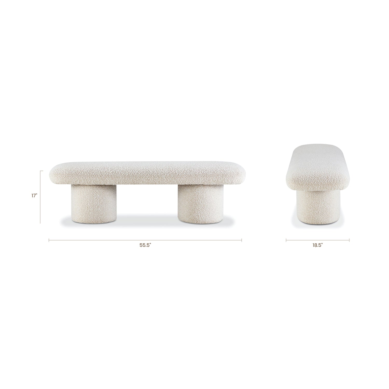 Este Bench | Crema White Boucle 