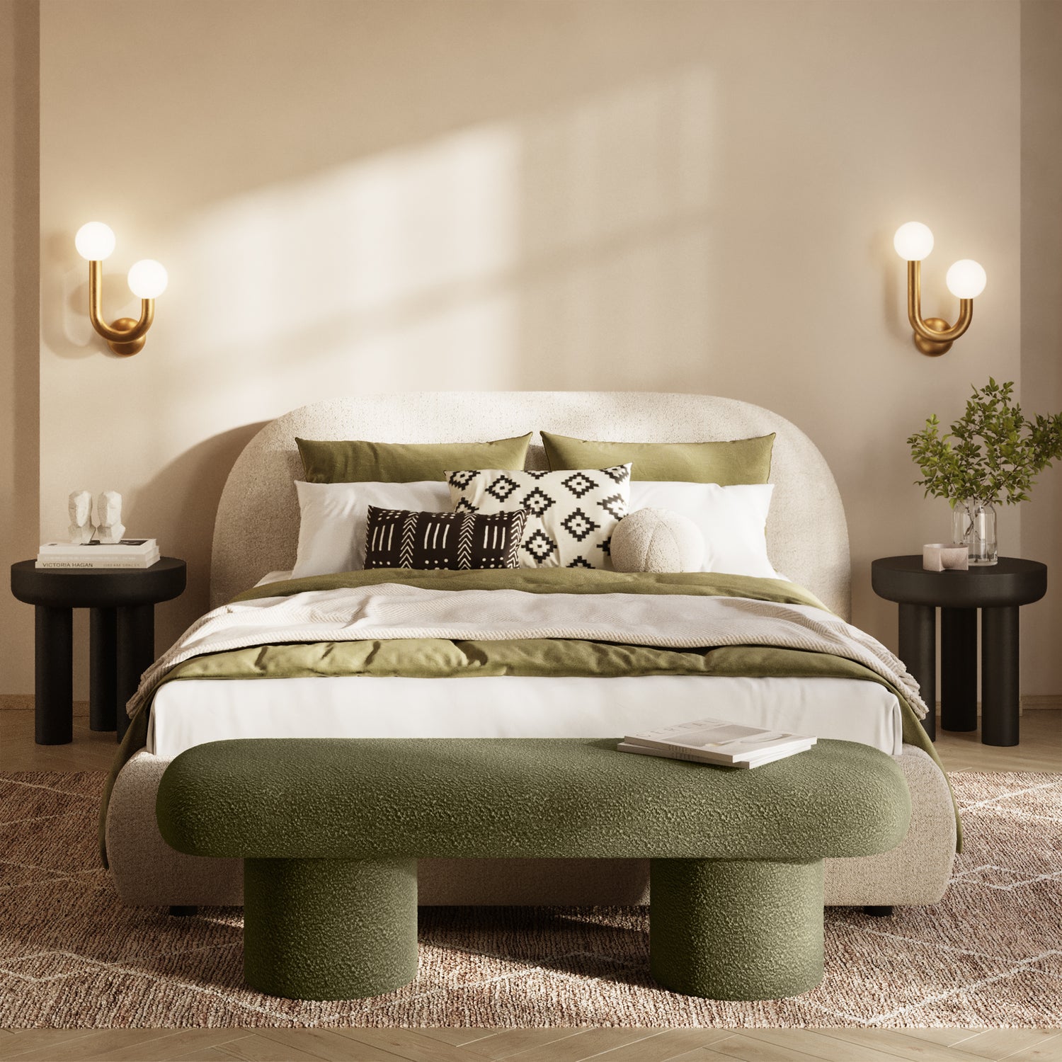 Este Bench | Fern Green Boucle lifestyle_image
